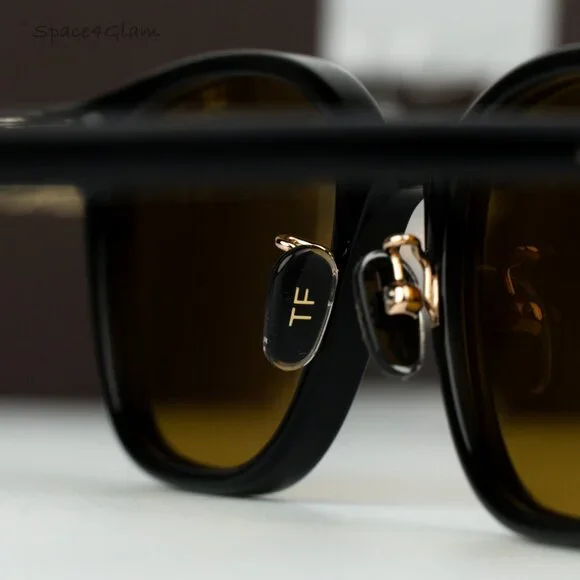 NEW Tom Ford FT0978-D/S Eco 01E Shiny Black Light Brown Square Unisex Sunglasses Tom Ford Women Sunglasses Black Light Brown Square FT0978-D  main image 4